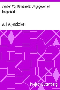 Cover of Vanden Vos Reinaerde: Uitgegeven en Toegelicht