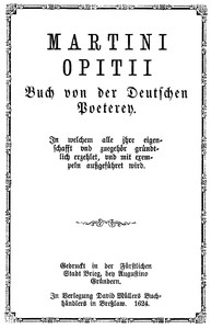 Cover of Buch von der Deutschen Poeterey