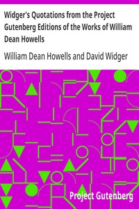 Cover of Widger's Quotations from the Project Gutenberg Editions of the Works of William Dean Howells
