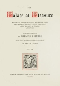 Cover of The Palace of Pleasure, Volume 3