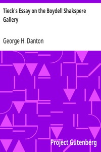 Cover of Tieck's Essay on the Boydell Shakspere Gallery