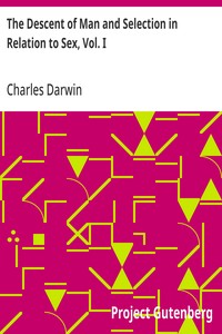 Cover of The Descent of Man and Selection in Relation to Sex, Vol. I