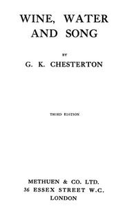 Cover of Wine, Water, and Song