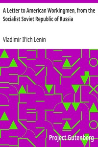 Cover of A Letter to American Workingmen, from the Socialist Soviet Republic of Russia