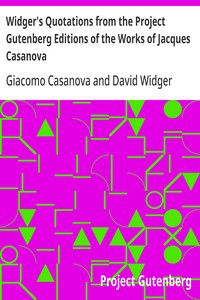 Cover of Widger's Quotations from the Project Gutenberg Editions of the Works of Jacques Casanova