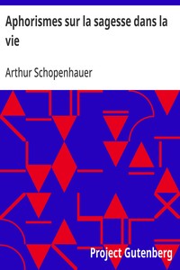 Cover of Aphorismes sur la sagesse dans la vie