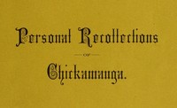 Cover of Personal Recollections of Chickamauga A Paper Read before the Ohio Commandery of the Military Order of the Loyal Legion of the United States
