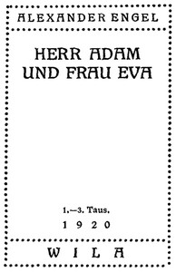 Cover of Herr Adam und Frau Eva