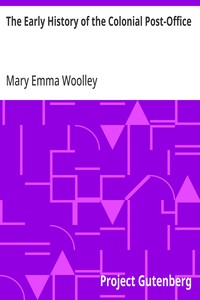 Cover of The Early History of the Colonial Post-Office