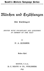 Cover of Märchen und Erzählungen für Anfänger. Erster Teil