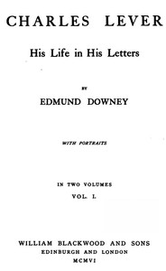 Cover of Charles Lever, His Life in His Letters, Vol. I