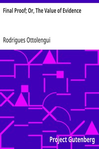 Cover of Final Proof; Or, The Value of Evidence
