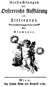 Cover of Beobachtungen über Oesterreichs Aufklärung und Litteratur