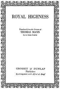 Cover of Royal Highness