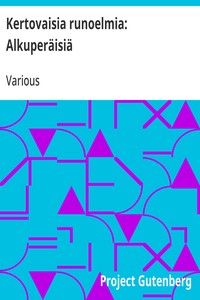 Cover of Kertovaisia runoelmia: Alkuperäisiä