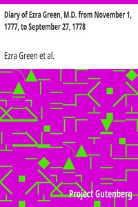 Cover of Diary of Ezra Green, M.D. from November 1, 1777, to September 27, 1778
