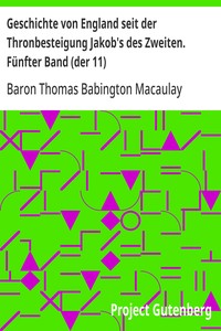 Cover of Geschichte von England seit der Thronbesteigung Jakob's des Zweiten. Fünfter Band (der 11)