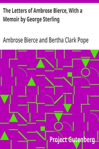 Cover of The Letters of Ambrose Bierce, With a Memoir by George Sterling