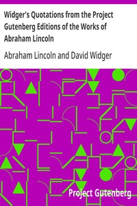 Cover of Widger's Quotations from the Project Gutenberg Editions of the Works of Abraham Lincoln