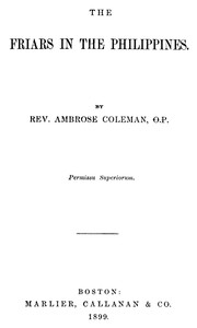 Cover of The Friars in the Philippines