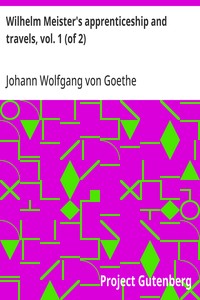 Cover of Wilhelm Meister's apprenticeship and travels, vol. 1 (of 2)