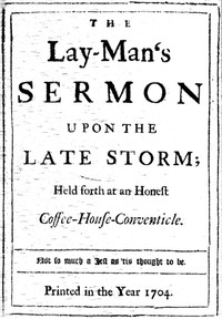 Cover of The Lay-Man's Sermon upon the Late Storm Held forth at an Honest Coffee-House-Conventicle