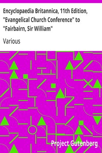 Cover of Encyclopaedia Britannica, 11th Edition, "Evangelical Church Conference" to "Fairbairn, Sir William" Volume 10, Slice 1