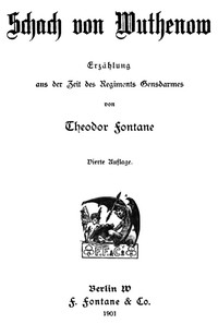 Cover of Schach von Wuthenow Erzählung aus der Zeit des Regiments Gensdarmes