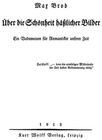Cover of Über die Schönheit häßlicher Bilder. Ein Vademecum für Romantiker unserer Zeit