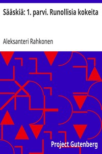 Cover of Sääskiä: 1. parvi. Runollisia kokeita