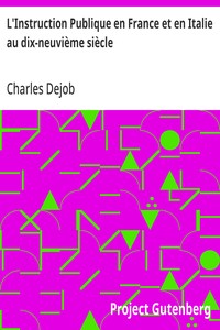Cover of L'Instruction Publique en France et en Italie au dix-neuvième siècle