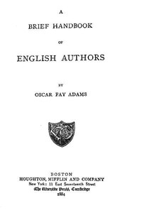 Cover of A Brief Handbook of English Authors