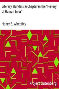 Cover of Literary Blunders: A Chapter in the "History of Human Error"
