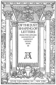 Cover of Of the Just Shaping of Letters