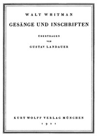 Cover of Gesänge und Inschriften