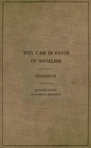 Cover of Why I am in favor of socialism