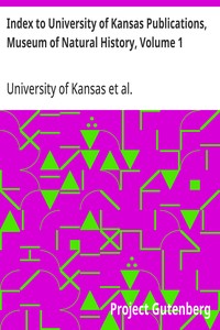Cover of Index to University of Kansas Publications, Museum of Natural History, Volume 1 1946-1950