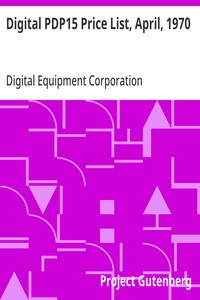 Cover of Digital PDP15 Price List, April, 1970
