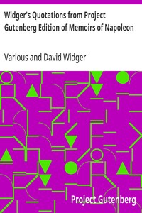 Cover of Widger's Quotations from Project Gutenberg Edition of Memoirs of Napoleon
