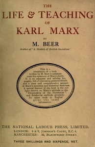 Cover of The life and teaching of Karl Marx