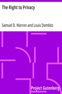 Cover of The Right to Privacy