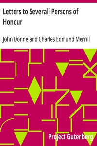Cover of Letters to Severall Persons of Honour
