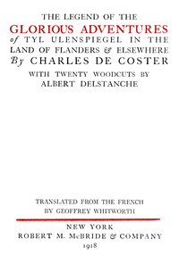 Cover of The Legend of the Glorious Adventures of Tyl Ulenspiegel in the land of Flanders and elsewhere