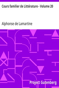 Cover of Cours familier de Littérature - Volume 20