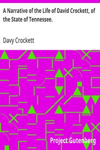 Cover of A Narrative of the Life of David Crockett, of the State of Tennessee.