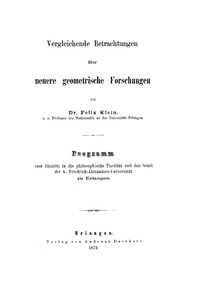 Cover of Vergleichende Betrachtungen über neuere geometrische Forschungen