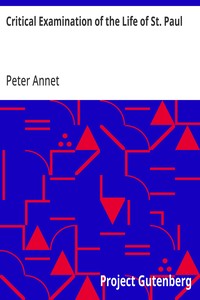 Cover of Critical Examination of the Life of St. Paul