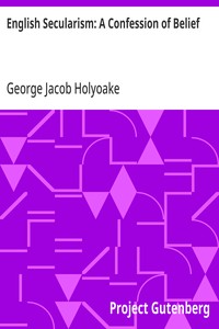 Cover of English Secularism: A Confession of Belief