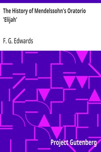 Cover of The History of Mendelssohn's Oratorio 'Elijah'