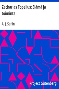 Cover of Zacharias Topelius: Elämä ja toiminta